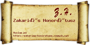 Zakariás Honorátusz névjegykártya